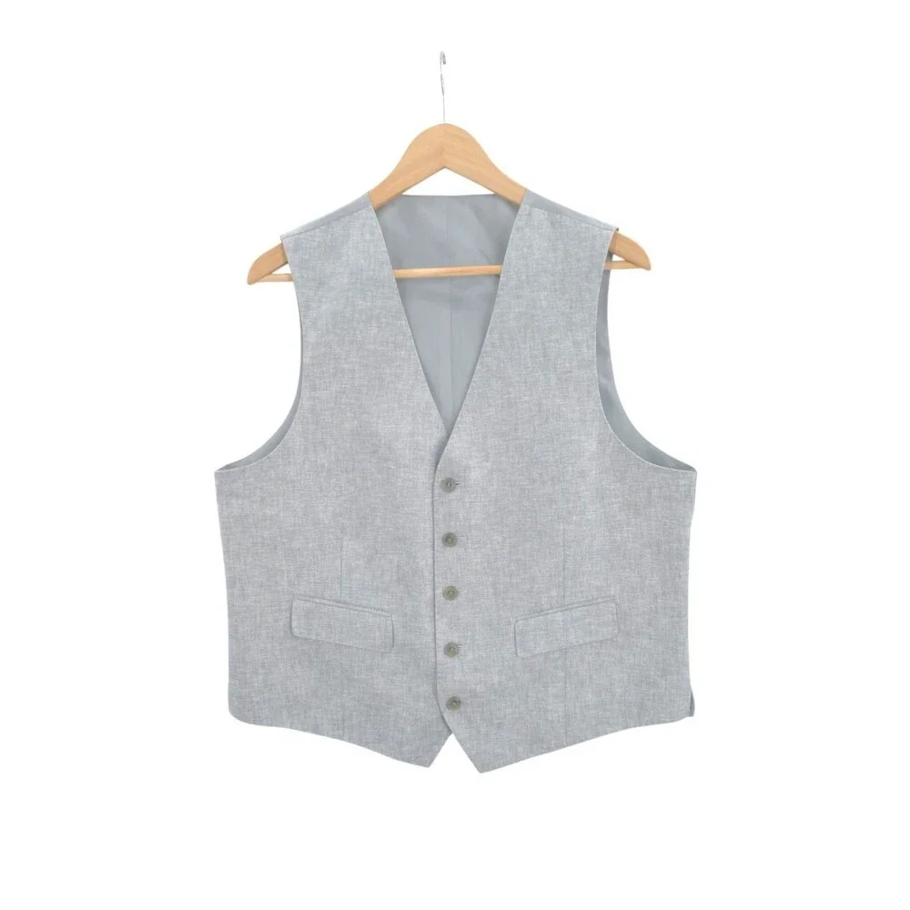 Michael By Michael Kors 42R Linen Blend Gray Sport Coat Vest Preppy Heritage